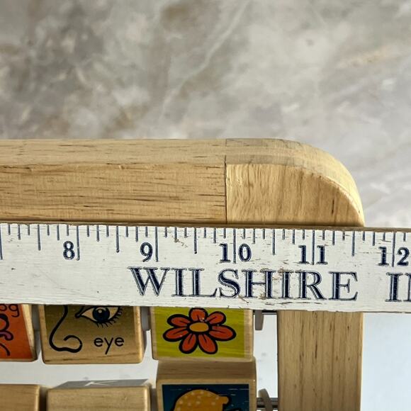 Wooden Alphabet Abacus ABCs Numbers Learning Activity Center Educational Toy - Picture 7 of 9